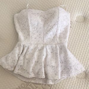 Strapless lace halter